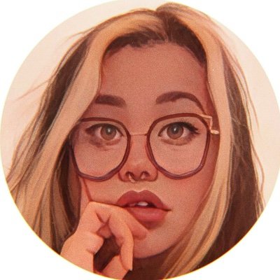an illustrated close up of my face: a femme filipinx with a septum ring and a blonde streak in the front of their long hair who is wearing glasses and looking directly ahead